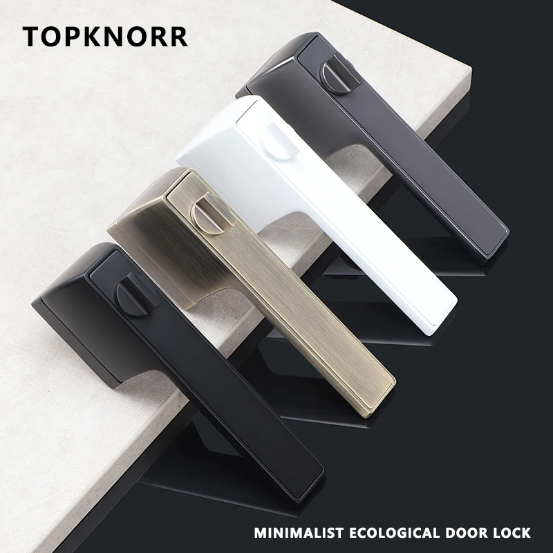 Imagem -06 - Modern Magnetic Fechadura da Porta Silenciosa com Chave Black Zinc Alloy Maçaneta da Porta Indoor Bedroom Door Lock Branco Minimalista Chave Ecológica