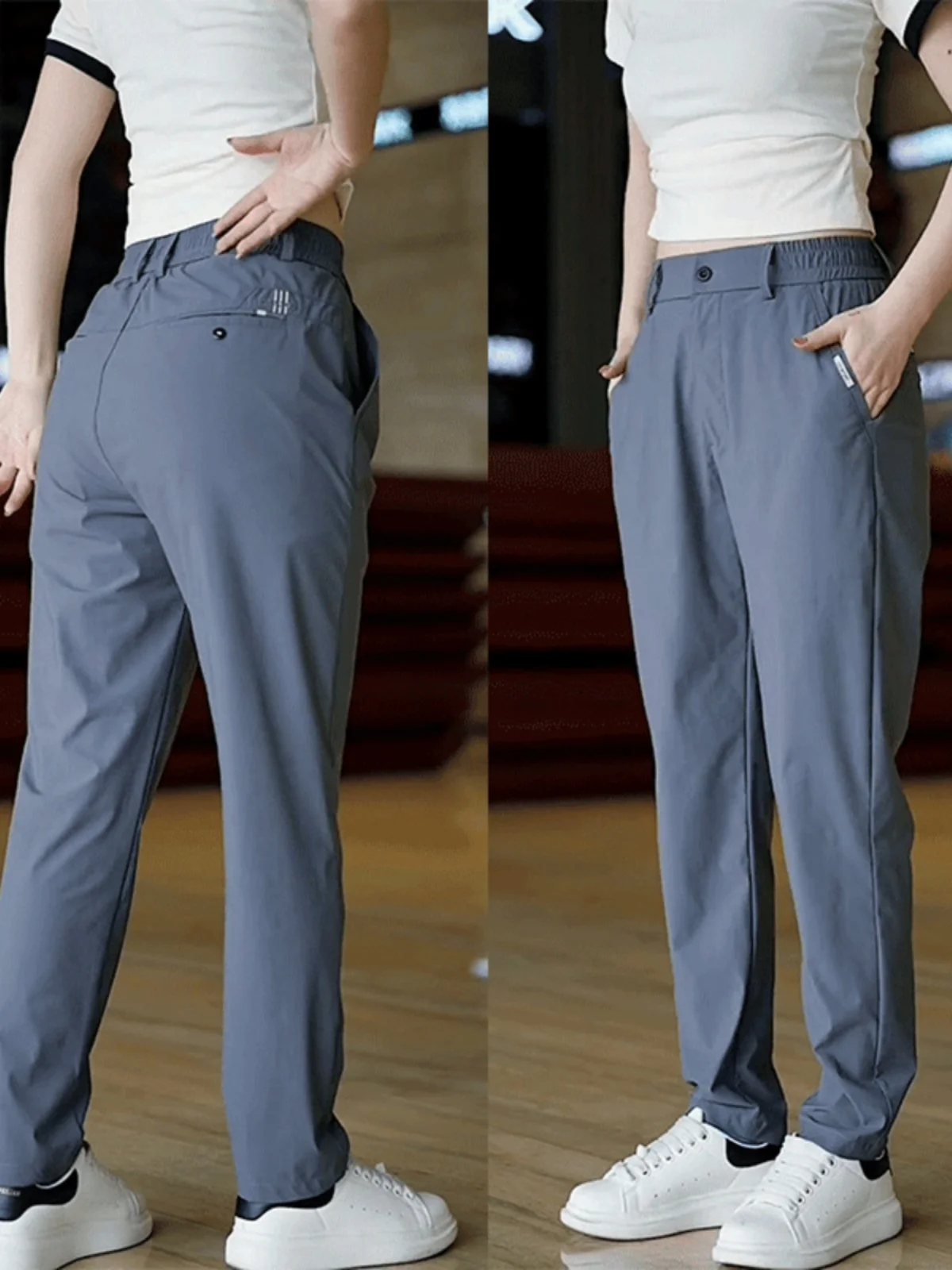 Plones largos de pierna recta informs de negocios para hombre de principios de otoño sensación fresca de moda Color só...