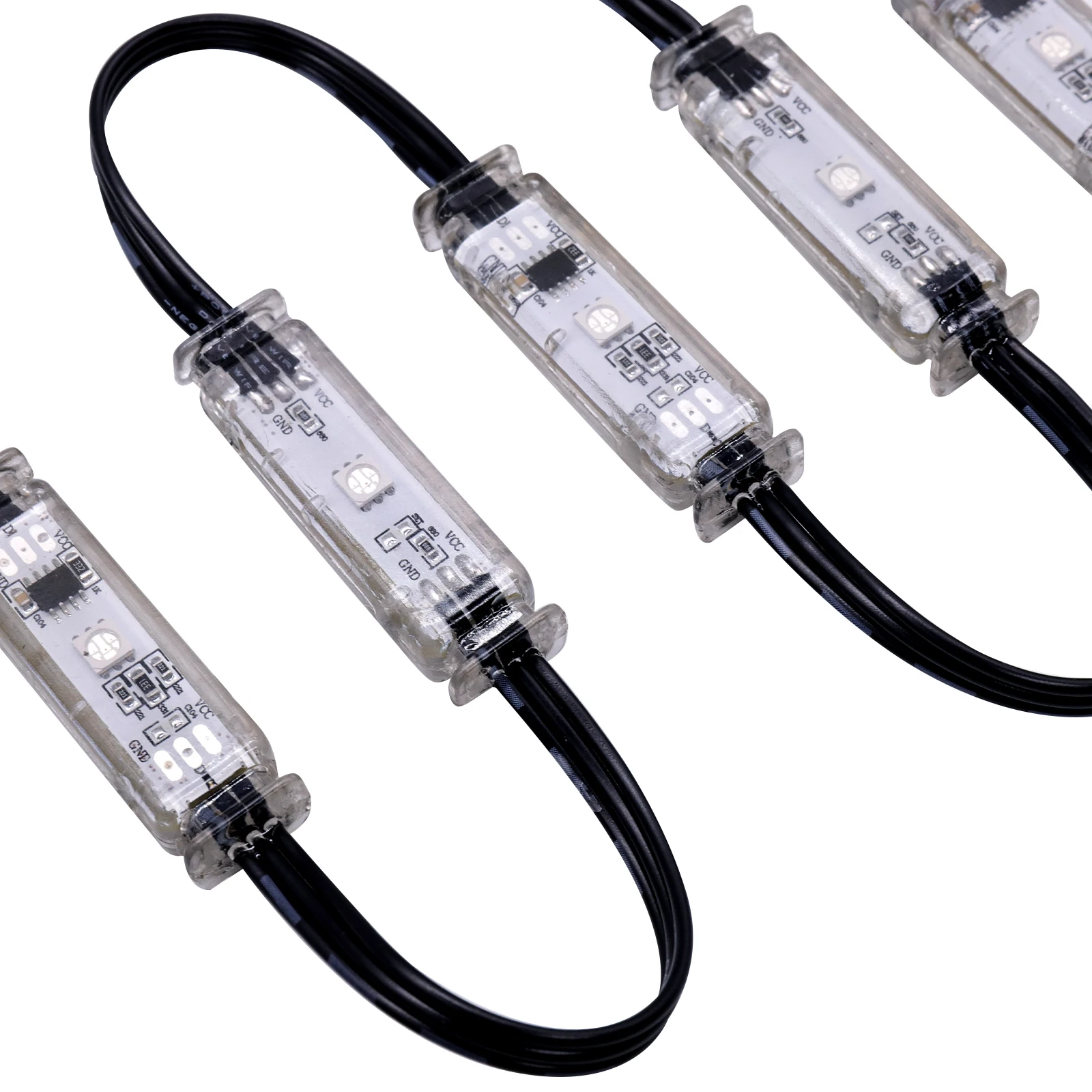 Double-sided light DC12V WS2811 Pebble Pixel Module IP68 Waterproof with Xconnect/Raywu Connector