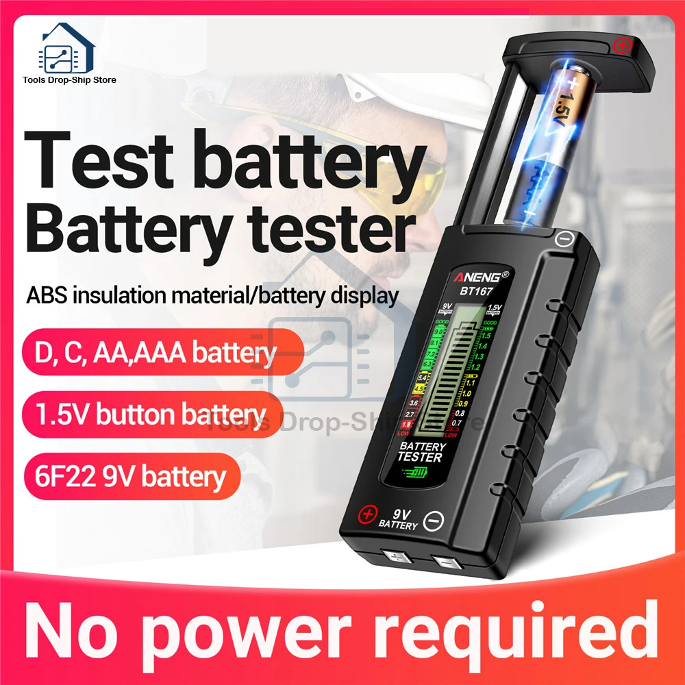 BT167 BT169 Digital Battery Testers Detector Multifunctional Quickly Measure Battery AA/AAA/C/D/9V/1.5V Button Cell Measurement