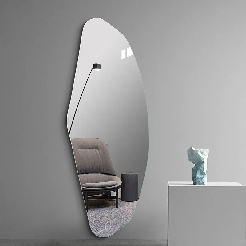 Women Full Body Mirror Bathroom Makeup Dresser Nordic Irregular Anti Fog Aesthetic Wavy Mirror Bedroom Spiegel Luxury Furniture