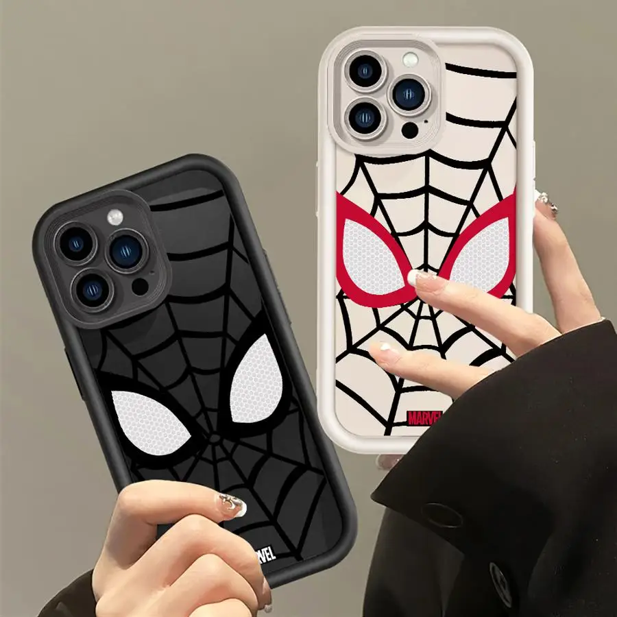 Marvel Sipider Man Phone Case for iPhone 15ProMax 13 Mini 12Pro 16 13 11 Pro 15Plus 14ProMax Soft Luxury Cover