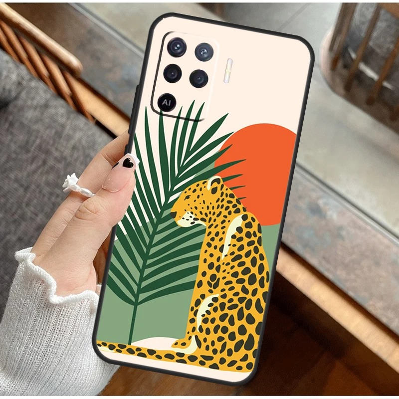 art jaguar aesthetic For OPPO A74 A94 A54S A96 A76 A16 A77 A17 A15 A78 A57S A5 A9 A31 A53 A52 A72 A91 A53S Case