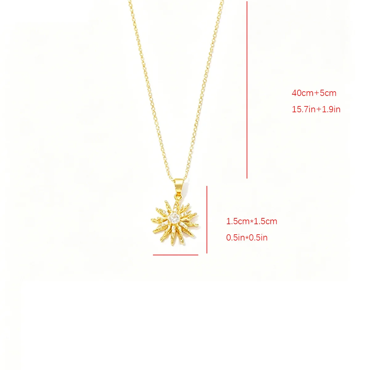 1Pc Unique 360° Rotatable Sunflower Necklace, Gold Rhinestone Pendant for Women, Great Gift for Girlfriend & Best Friend