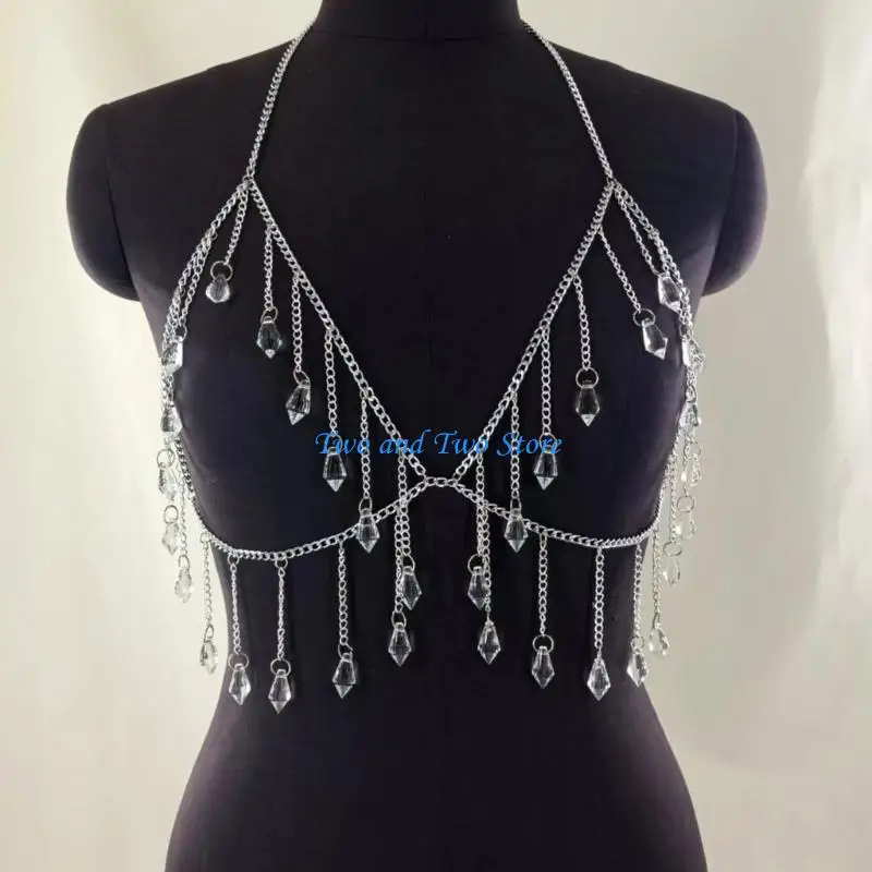 

HX6F Multilayer Bohemian Crystal Body Chain For Dance Costumes Photo Props