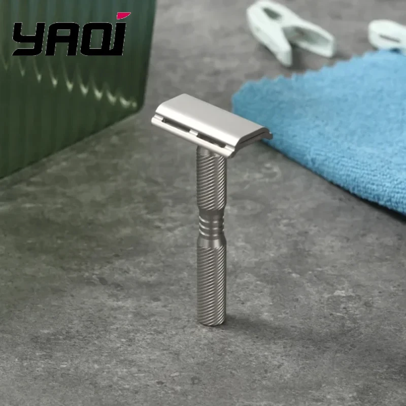 YAQI Ghost  Multiple Thread PatternTitanium Light Weight Safety Razor - Professional Ultra-Light Men's Beard  Grooming Tool