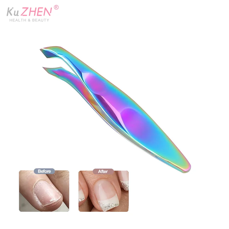 1 قطعة بشرة الأظافر الملونة القراص المقص الملونة مقص ذو طيات مزيل الجلد الميت واضح مسمار أداة فنية أدوات إزالة الجلد الميت