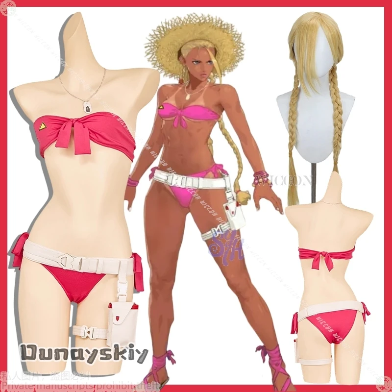 

Cammmy Белый Костюм Streeet Аниме Игра Fighteee Сексуальный Летний Купальник Ярко-Розовый Бикини Модное Белье Хэллоуин {Yumekiri}