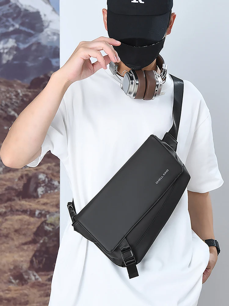 カジュアルメンズチェストバッグ小型軽量多用途フロントポケットバッグ日常旅行用シンプルデザイン2026新入荷