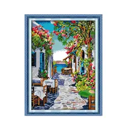 Flower Street 4 cross stitch kit aida 14ct 11ct count print canvas stitches embroidery DIY handmade