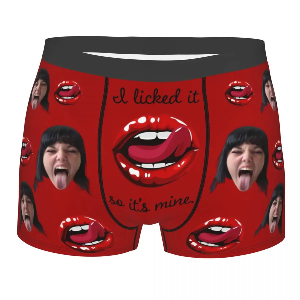 I Licked It So It's Mine Underwear Face Photo Boxer Shorts Panties Customized Underpants Anniversary Gift For Couples lovers