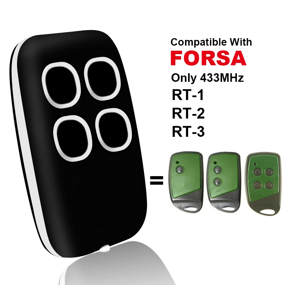 Latest Version Gate Remote Control Compatible With FORSA RT1 RT2 RT4 Garage Door Opener Command Transmitter 433MHz Rolling Code