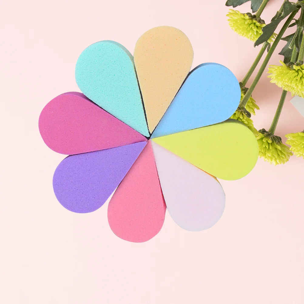 8Pcs Petal Shape Facial Cleaning Sponge Face Puff Makeup Puff Skin Care Sponge Brightening Beauty Tools Mixed Color