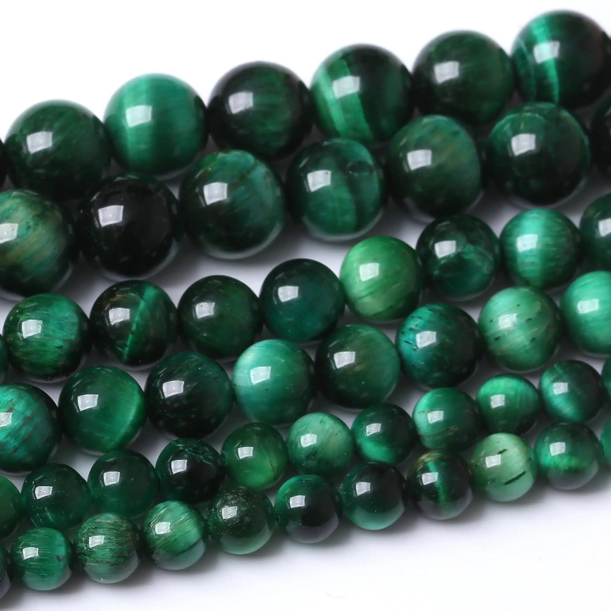 Natursteinperlen, 4–10 mm, ein grünes Tigerauge, rund, lose Distanzperlen für Schmuckherstellung, DIY-Armbänder, Ohrringe, Zubehör