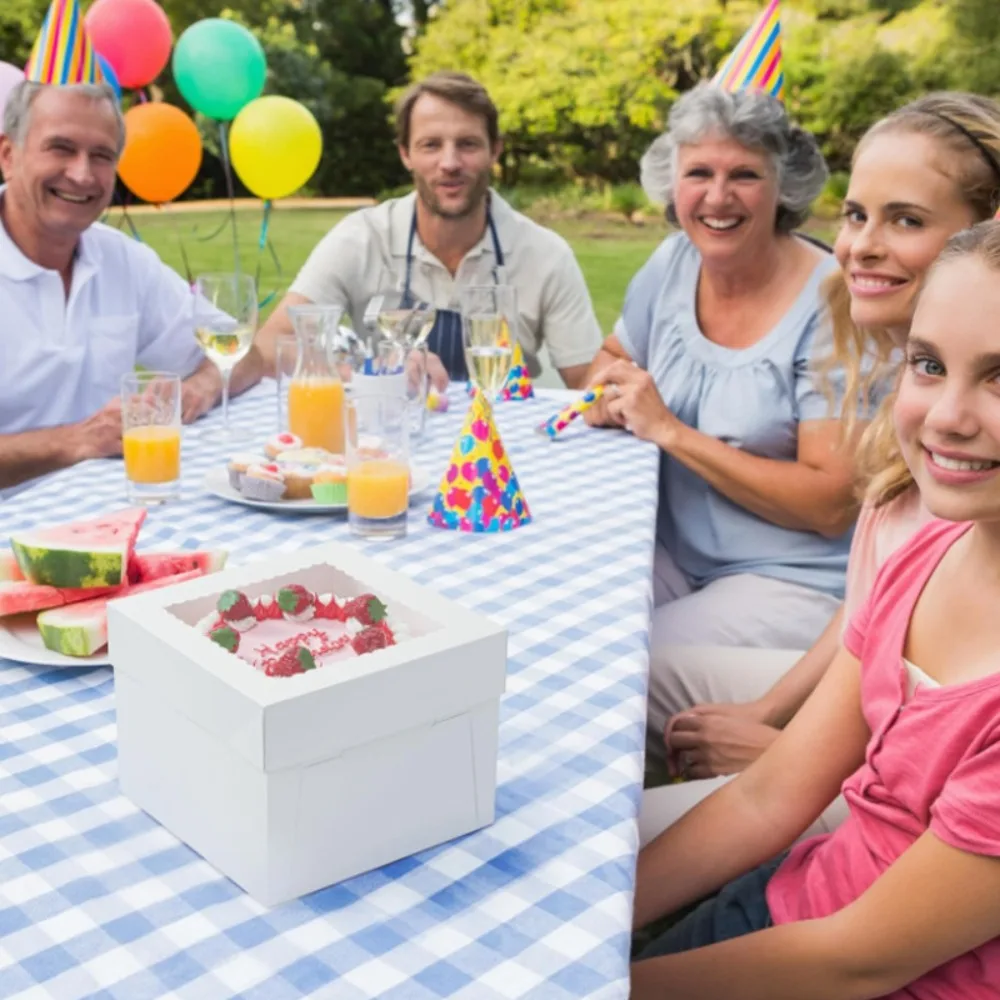 

10 шт. квадратных одноразовых коробок для тортов с окном, белые, для кондитерских изделий, для самостоятельного изготовления, коммерческие