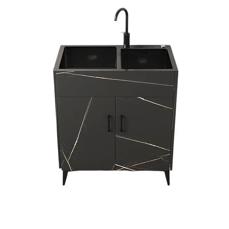 

Antibacterial sink cabinet, stainless steel vegetable basin, kitchen household single vegetable basin, full set of integrated ca