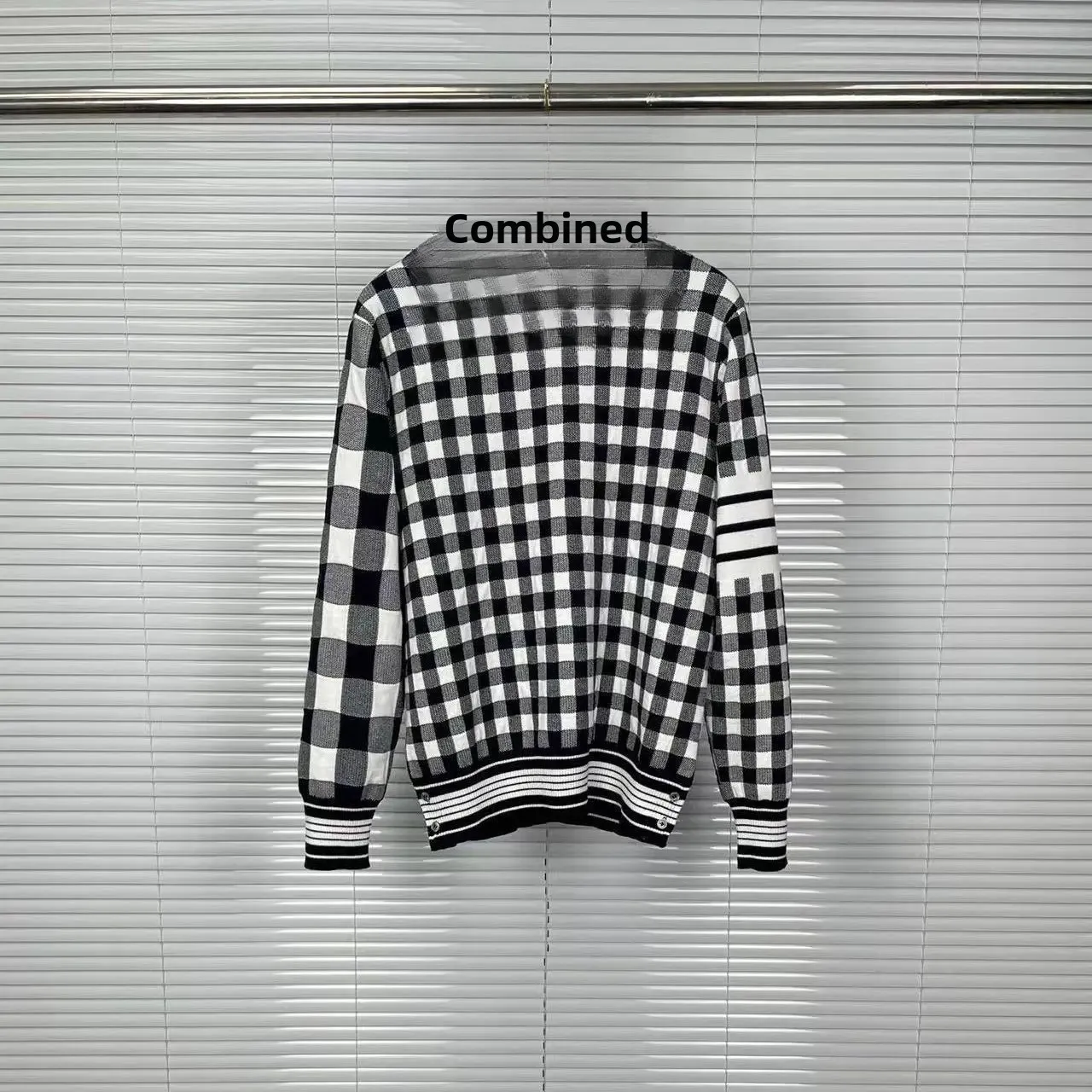 TB Toms Autumn/Winter New Plaid Grid Round Neck Sweater Men Women's Casual Comfortable Sweater Factory Direct