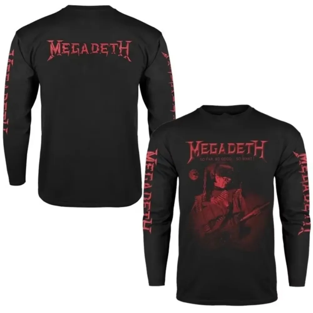 3D-gedrucktes Unisex-Langarm-T-Shirt, Megadeth Punk Metal Rock Band Shirt, Herbstmode, amerikanische Streetwear, Retro-Freizeit-Oberteil – Detail 9