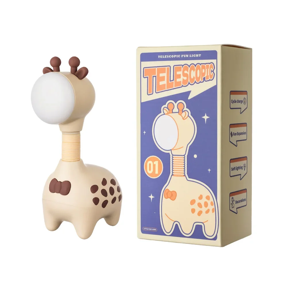 Simpatica luce notturna a forma di giraffa lampada da tavolo scalabile fai da te lampada da tavolo a Led Mini ornamento da tavolo decorazioni per