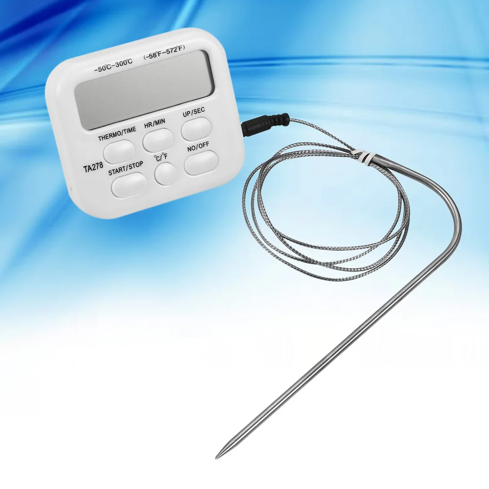 

Stainless Steel Meat Thermometer Digital Wireless Food Cooking Thermometer With Temperature Alarm Timer For Oven Microwave