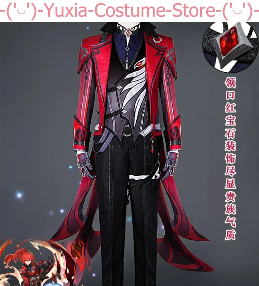 Genshin Impact Diluc Ragnvindr Red All Night Men Cosplay Costume Cos Game Anime Party Uniform Hallowen Play Role Clothes