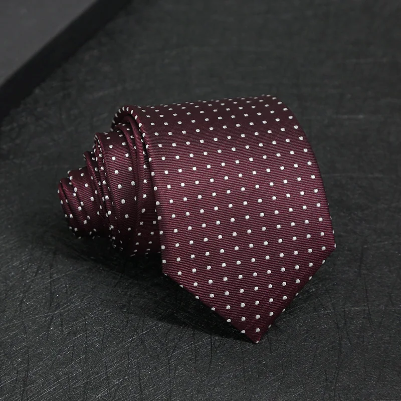 Men's Silk Tie, Men's Fashion Silk Tie, Red Tie Classic Polka Dot Printed Men's Tie for Daily Wear, Wedding Party Gift.