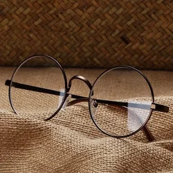 Round Metal Frame Glasses Flat Retro Art Glassesed Cosplay Anime Glasses Cosplay Accessories Anime Adult Boy Clothing Props Gift