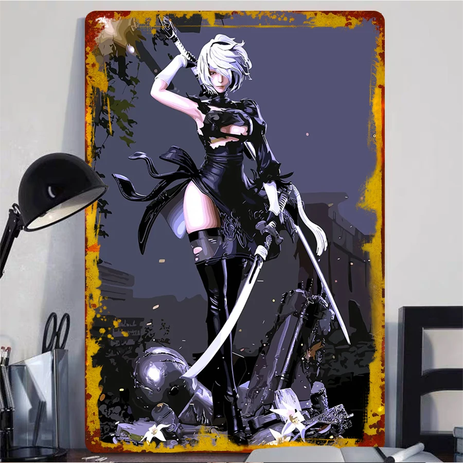 Custom Game Character Metal Wall Art Anime Peripheral Home Decor Metal Craft Gift