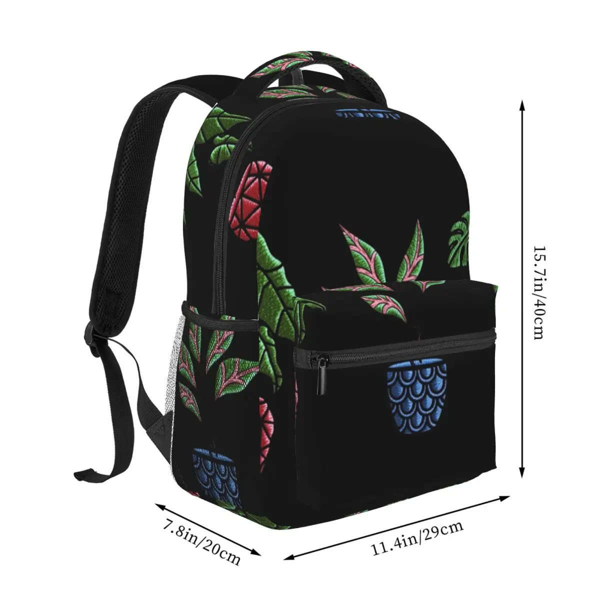 BP0068 - Tossed Potted Monstera Plant - Embroidery Plant - Green Red Blue Pink