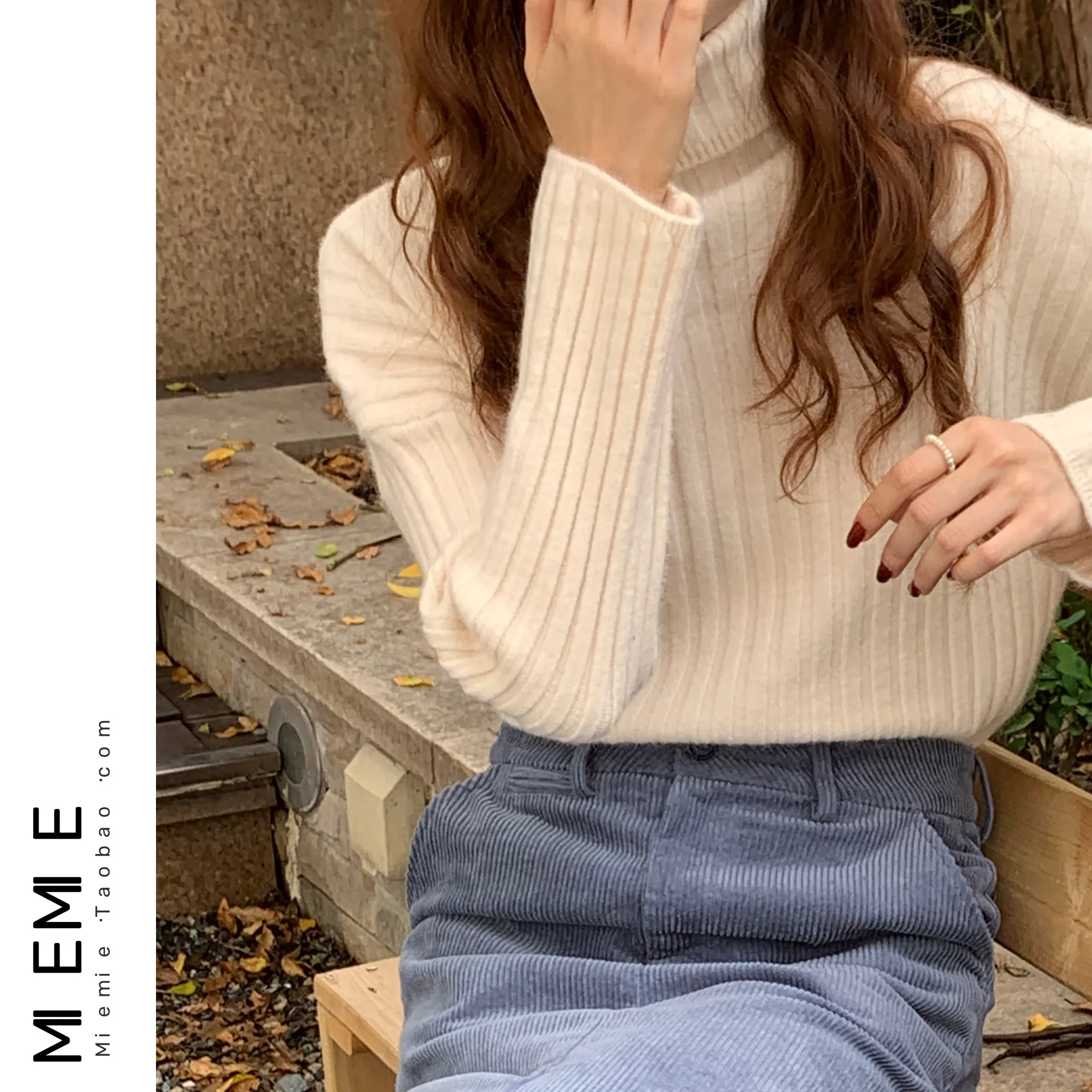 

Свободная длинная толстовка с капюшоном, вязаный свитер, однотонный, с высоким воротником, обычная зимняя коллекция све