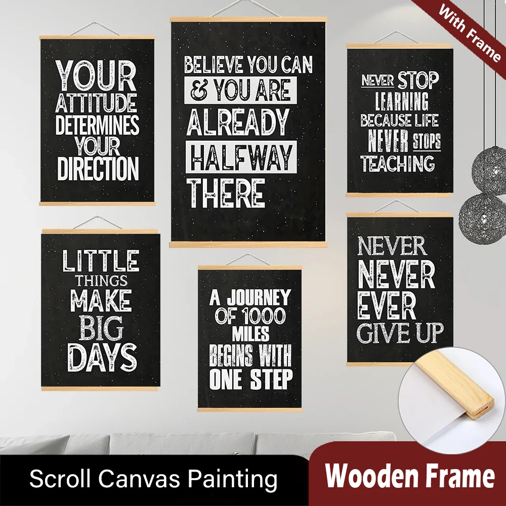 

Inspirational Wall Poster Positive Scrolls Canvas Painting Affirmation Art Dots For Classroom Office Decor Eid Al-Adha Mubarak