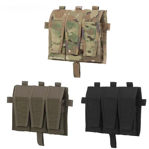 Nylon Triplo Hunting Vest com aba destacável, Plate Carrier, saco frontal, bolsa tripla, M4, 5.56, AVS, SPC, JPC 2.0, 500D