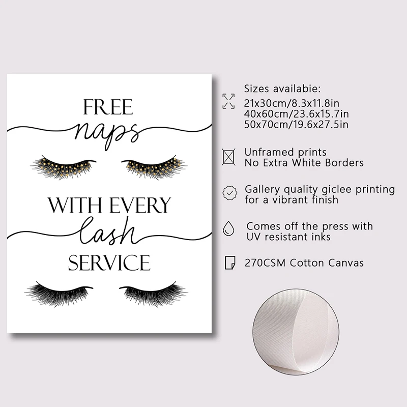 Lash Extensions Technician Guide Posters and Prints Makeup Wall Art Picture Room Decor Eyelash Business Form Art Canvas Poster