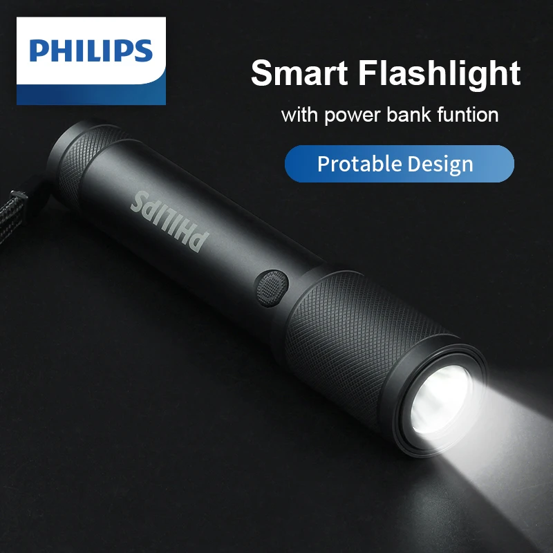 Philips new flashlight strong searchlight with side light can be used for a variety of lighting