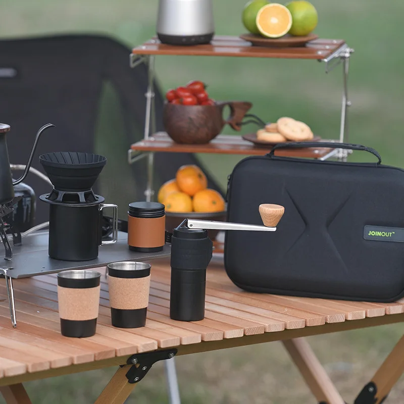 Coffeware Set Portable Outdoor Car Camping Hand Brewed Coffee Sharing Set Gift Box Hand Grinder