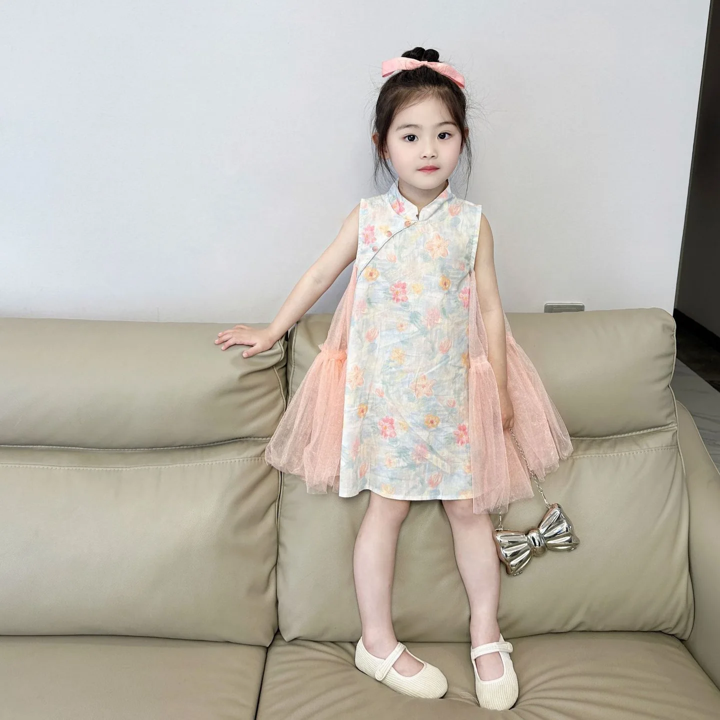 2024 Spring/Summer Girls Short Sleeved Children's Fashionable Sports And Leisure Two Piece Set Baby Internet Red Clothes