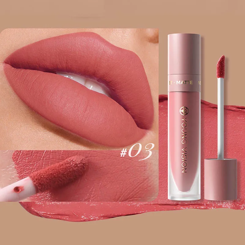 DUNUF 8-kleuren mat fluweel glad, eenvoudig aan te brengen lipgloss met vierkante buis, waterdichte driedimensionale opvullende lippenstift