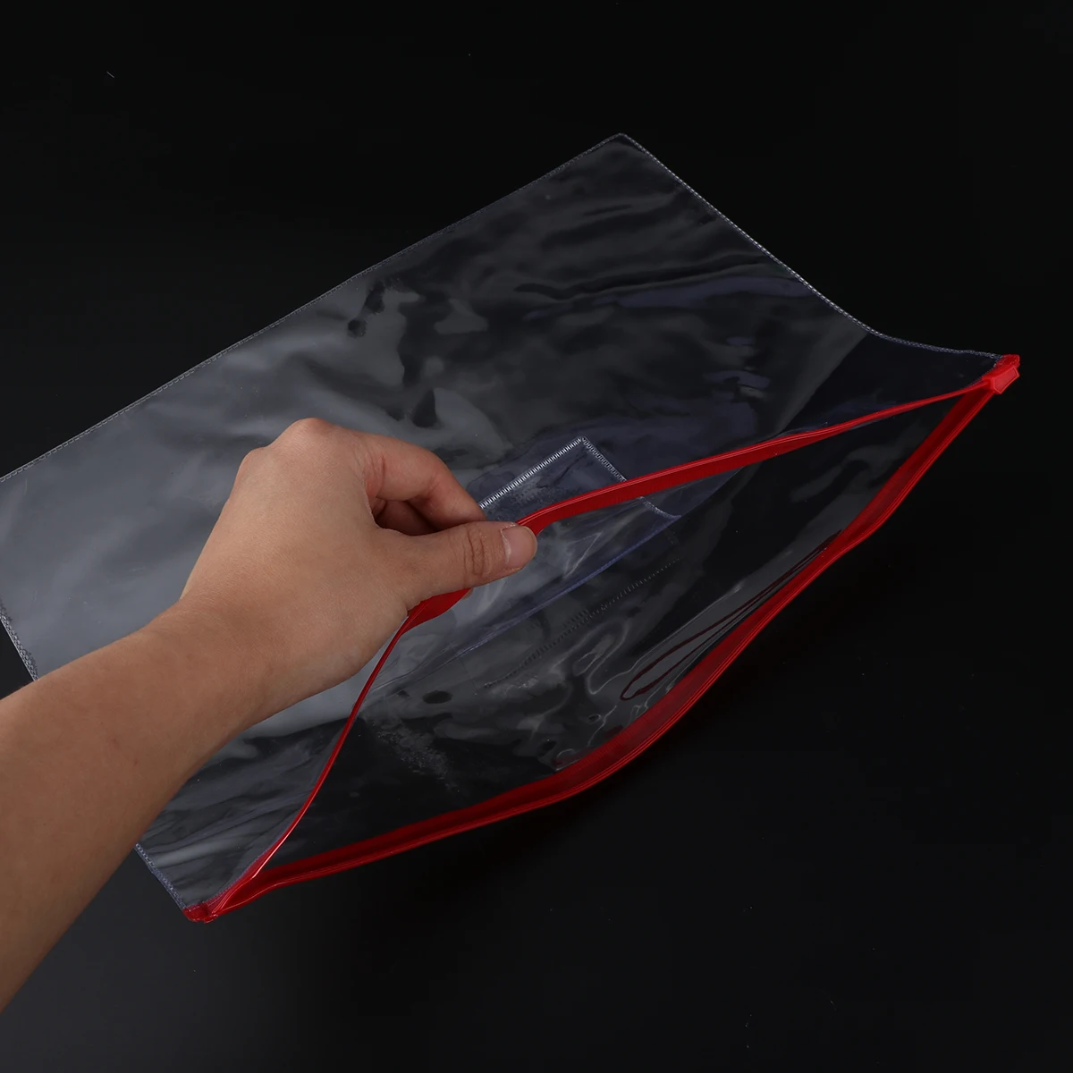 

12Pcs A4 File Pockets PVC Plastic Zipper File Bags Documents Organizer Pouch 33x24cm (Red Yellow Blue Green)