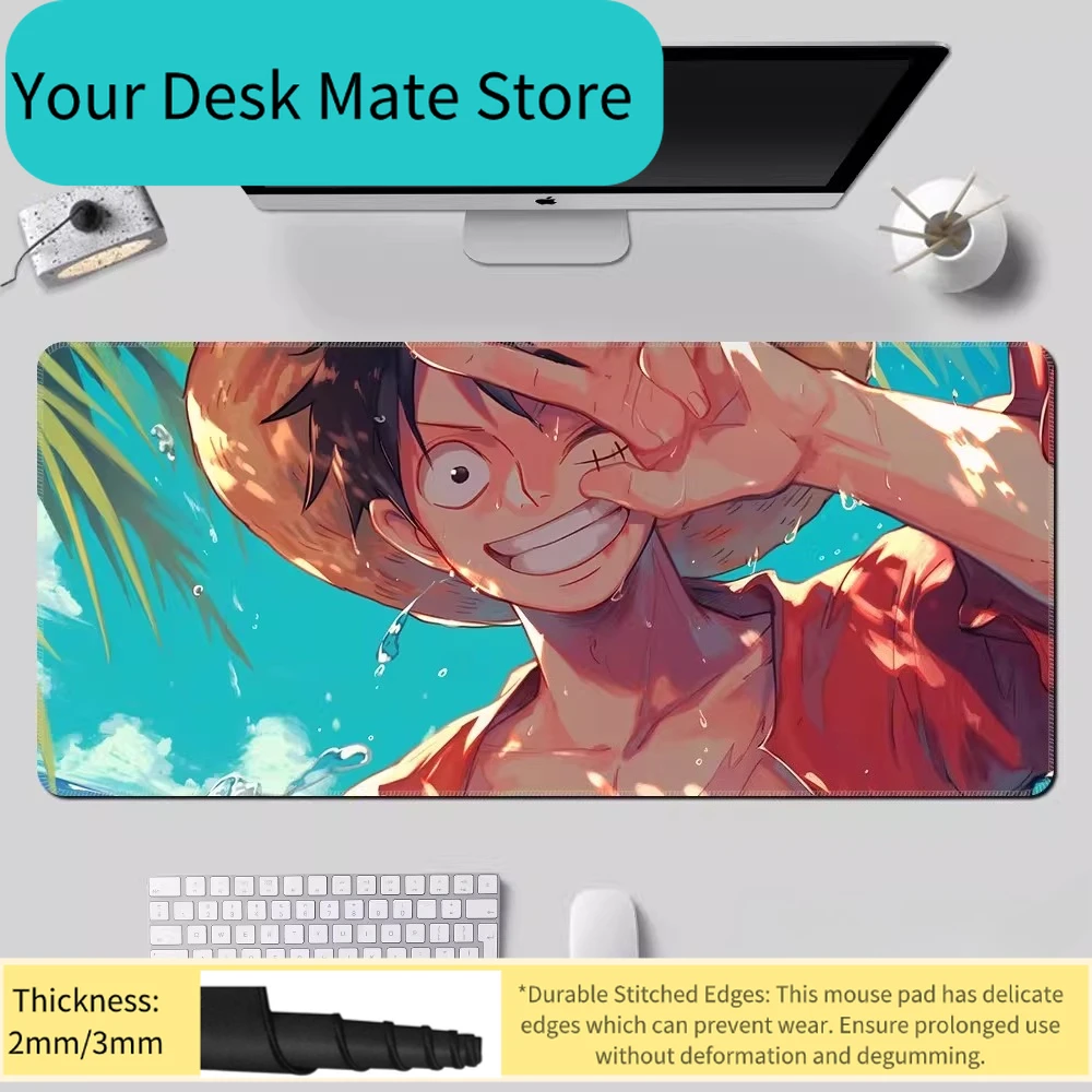

Oversized Boys Hot Blood Animation E-sports Keyboard Pad Luffy Roronoa Zoro Computer Table Mat Cute ONE PIECE Leather Mouse Pad
