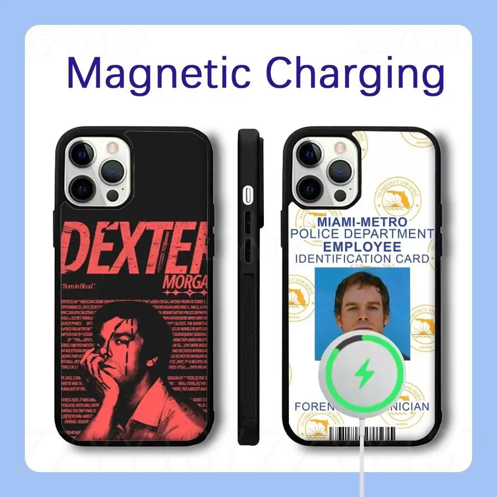 D-Dexter Morgan Phone Case For iPhone 18,17,16,15,14,13,12,Pro,Max,Plus Magnetic Wireless Charge Cover