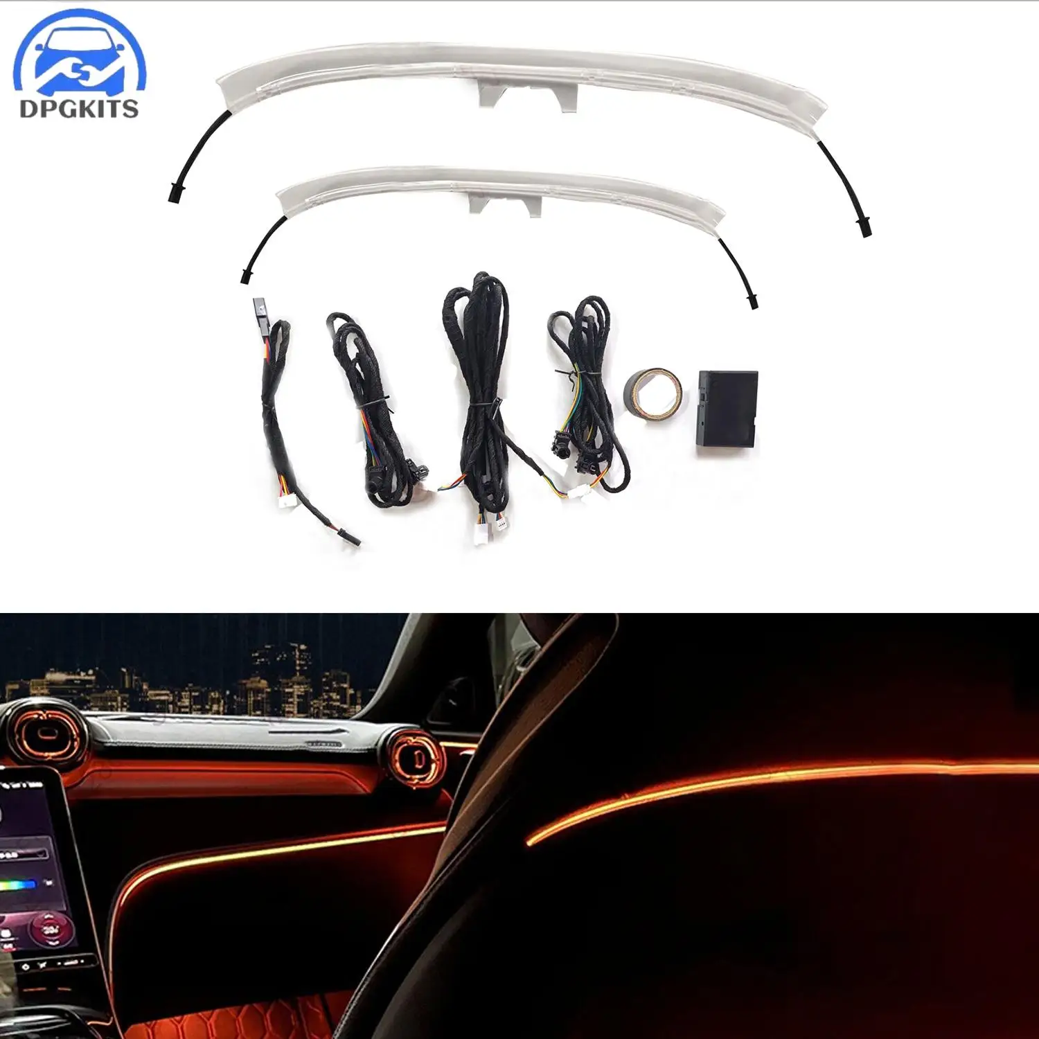

DPGKITS 1set 64 Colors Seat Back Ambient Light For Mercedes Benz C Class W206 2022 Car Accessories Interior Parts Replacement