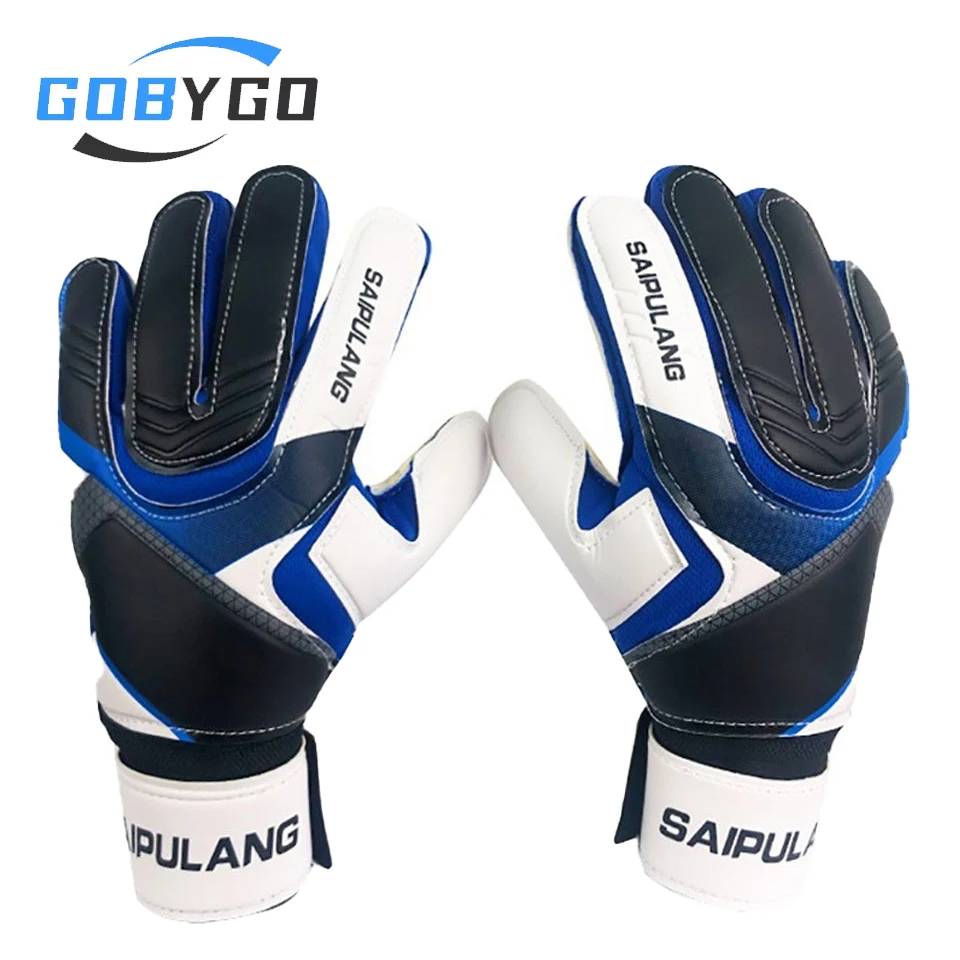 GOBYGO 1 Pair Football Goalkeeper Kids Soccer Sports Non-slip Wear-resistant Full Latex Goalkeeper Gloves Adult Hand Supports