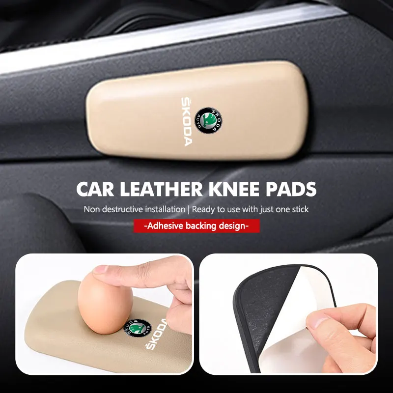 For Skoda Car Knee Leg Padding Pads Car Door Armrest Cushion Foot Pad Rapid Kodiaq Karoq Fabia Kamiq MK3 Roomster Enyaq view 4
