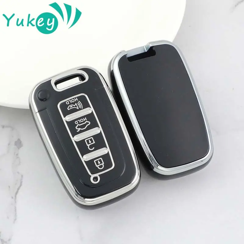 Silver Line TPU Key Case Cover Fob for Hyundai IX35 Elantra Sonata 8 9 for Kia Sportage K5 K2 Sorento Optima Forte 2011-2016