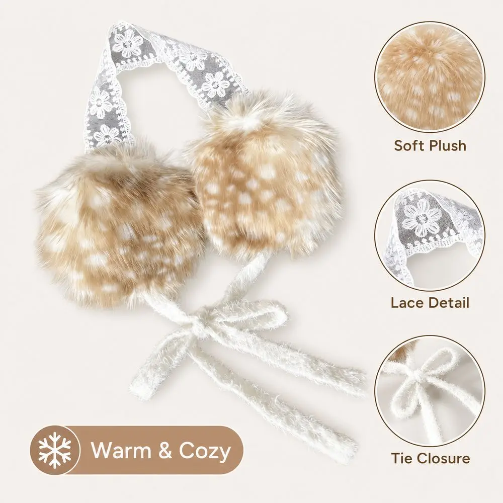 Soft Soft Ear Cap Winter Earmuffs Material Lace Design Cold Proof Earmuffs Adjustable Tie Lace Headband Ear Covers Men Wear