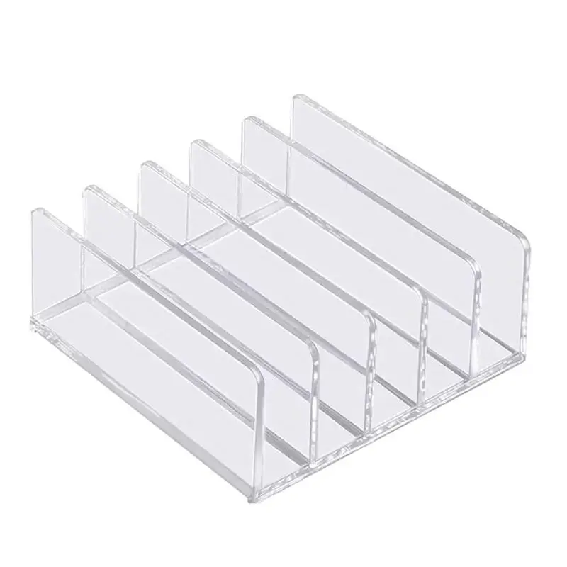 

Desktop File Organizer Acrylic File Holder Vertical File Rack 5 Compartments Mail Organizer Countertop Document Sorter For