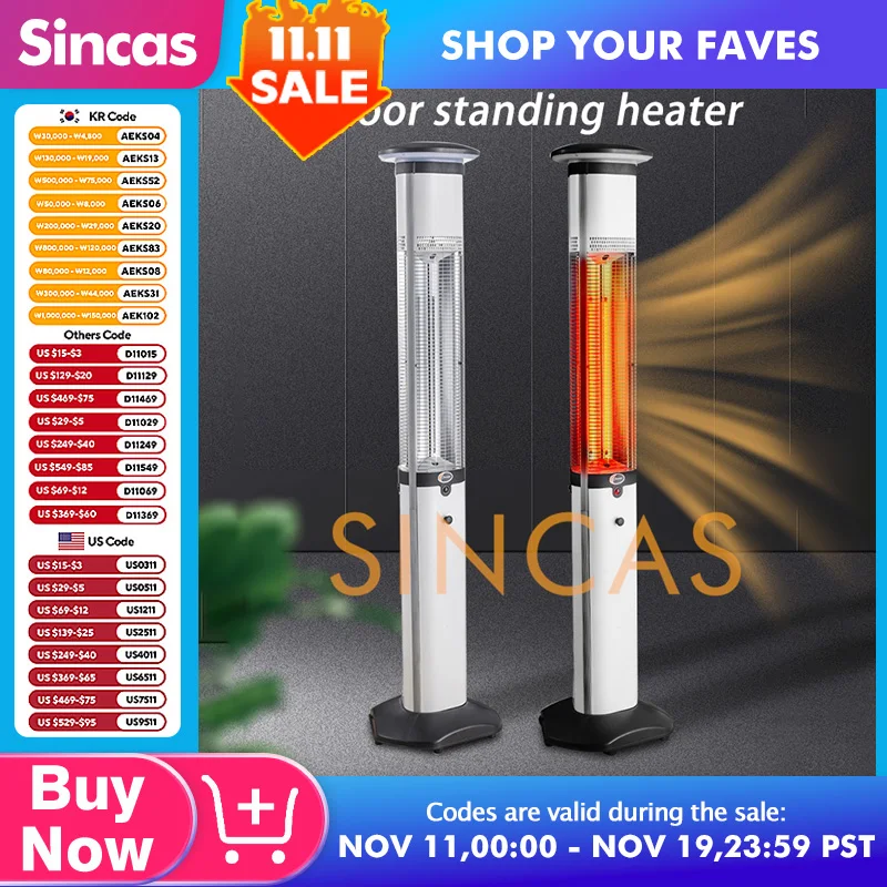 2400W Outdoor IP34 Waterproof Electric Heater Outdoor Courtyard Terrace Garden Heater Far Infrared Heating Silent Heating Stove