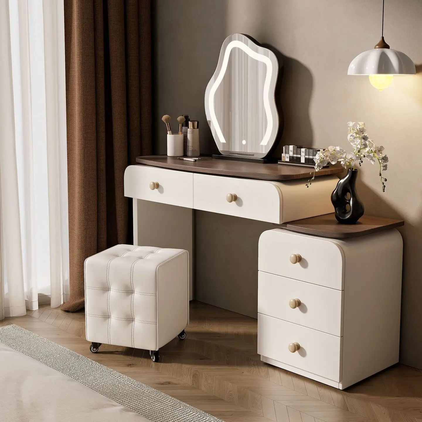New small apartment dresser bedroom dresser integrated storage cabinet multifunctional makeup table bedside table