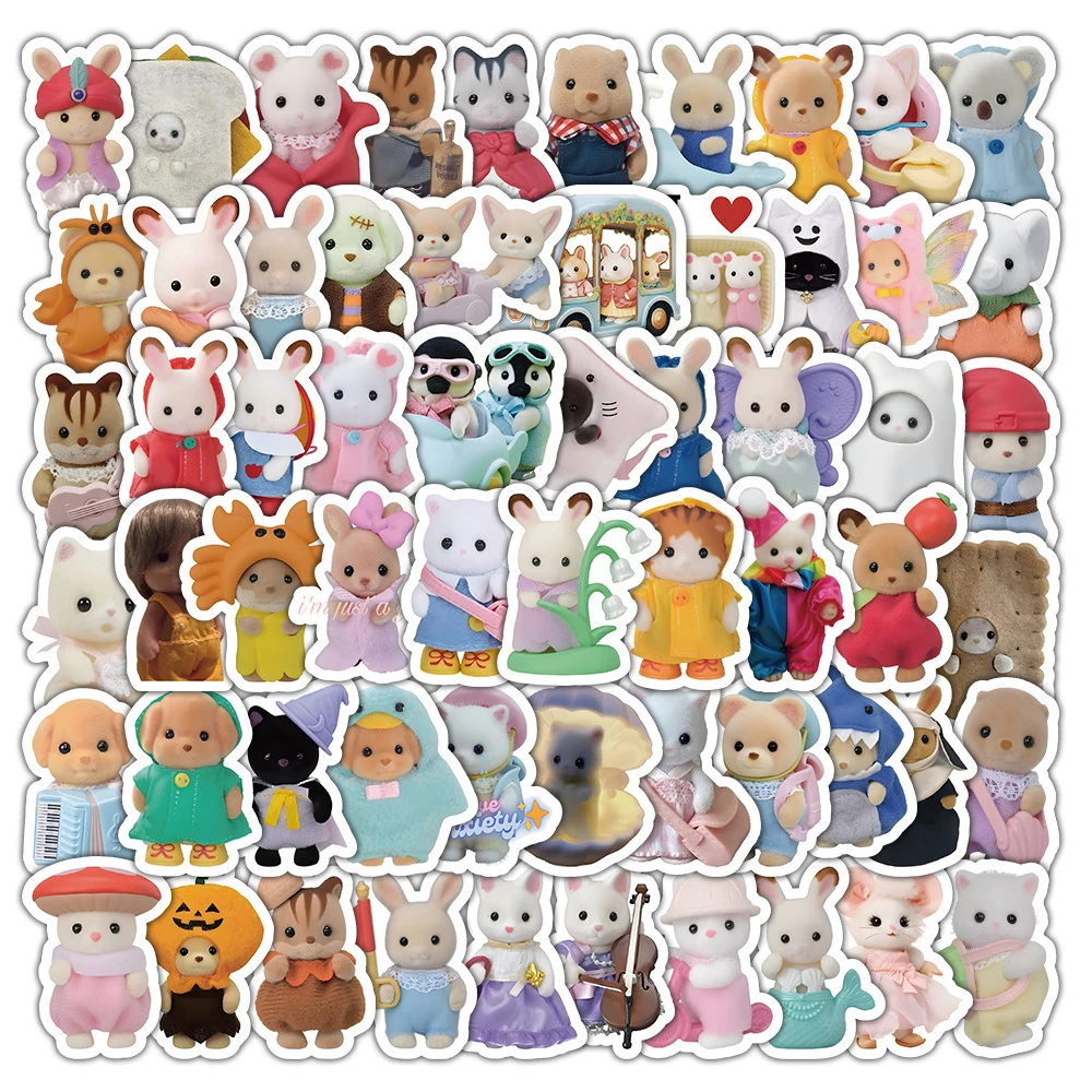 10/30/50/100pcs Cute Sylvanian Families Kid Stickers Kawaii Graffiti Sticker Decoration Water Bottle Phone Diary Decals Toy Gift