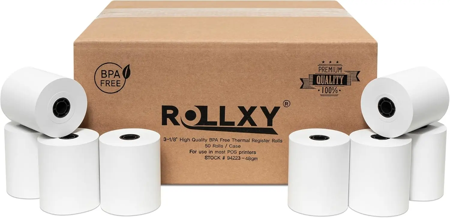 

3-1/8 x 230 Thermal Paper 50 Rolls BPA Free 48gm Thickness for Star CT-S300 Tsp100
